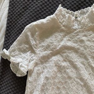 BOHME eyelet mock neck blouse